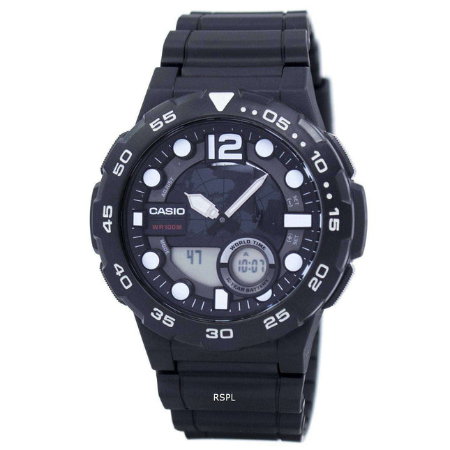 Casio World Time Alarm Analog Digital AEQ-100W-1AV Men's Watch