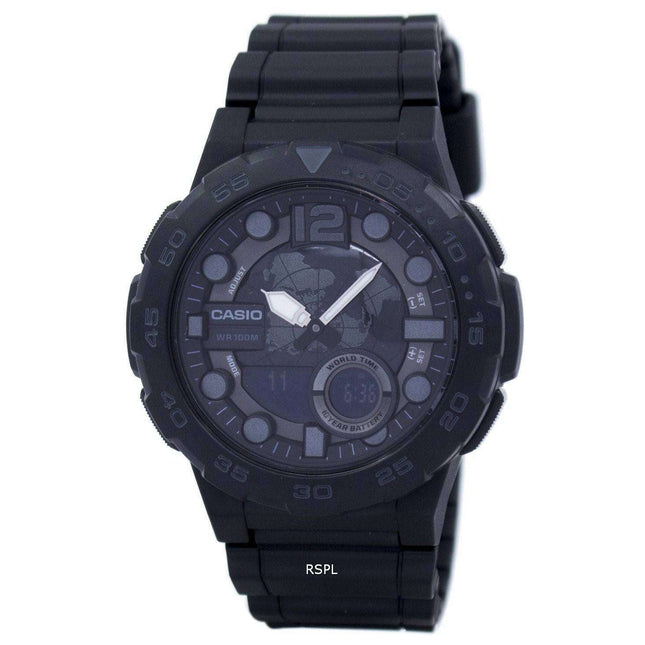 Casio World Time Alarm Analog Digital AEQ-100W-1BV Men's Watch