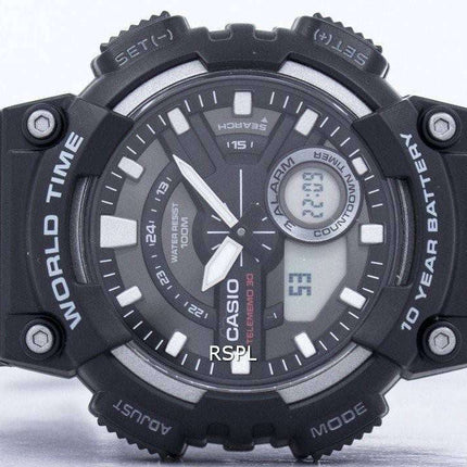 Casio Telememo 30 World Time Alarm Analog Digital AEQ-110W-1AV Men's Watch