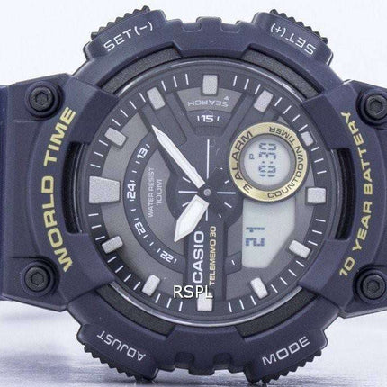 Casio Telememo 30 World Time Alarm Analog Digital AEQ-110W-2AV Men's Watch
