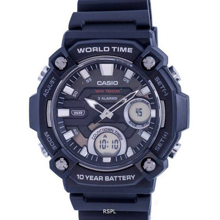 Casio Analog Digital Black Dial Quartz AEQ-120W-1AV AEQ120W-1 100M Mens Watch