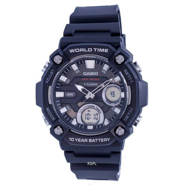 Casio Analog Digital Black Dial Quartz AEQ-120W-1AV AEQ120W-1 100M Mens Watch
