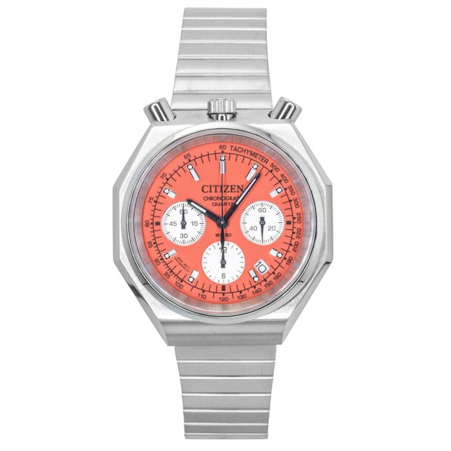 Citizen Bullhead Chronograph Stainless Steel Orange Dial Quartz AN3700-89Z Men's Watch
