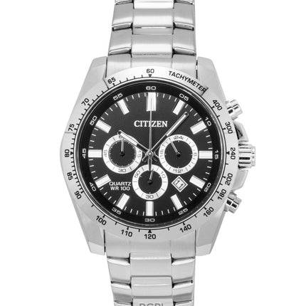 Citizen Chronograph Stainless Steel Black Dial Quartz AN8230-59E 100M Men's Watch