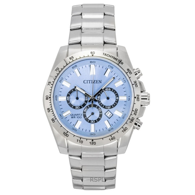 Citizen Chronograph Stainless Steel Blue Dial Quartz AN8230-59L 100M Men's Watch