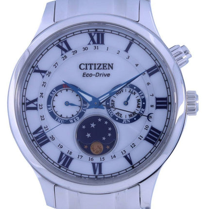 Citizen Moon Phase White Dial Stainless Steel Eco-Drive AP1050-81A Men's Watch