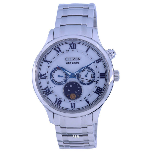 Citizen Moon Phase White Dial Stainless Steel Eco-Drive AP1050-81A Men's Watch