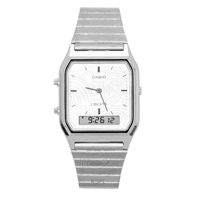 Casio Vintage Liberty Analog Digital Silver Dial Quartz AQ-230ELT-7A Unisex Watch