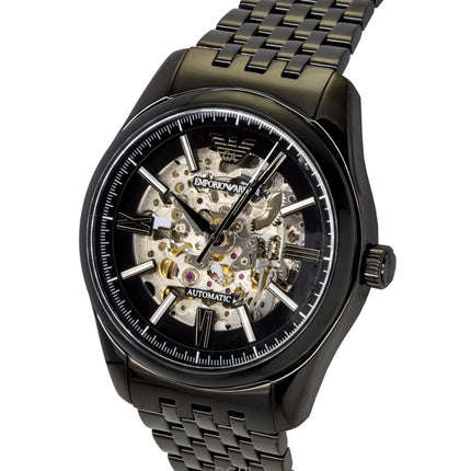 Emporio Armani Stainless Steel Black Skeleton Dial Automatic AR60093 Men's Watch