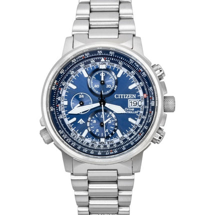Citizen Promaster Sky Eco-Drive Chronograph Stainless Steel Blue Dial Diver's AT8300-58L 200M Men's Watch