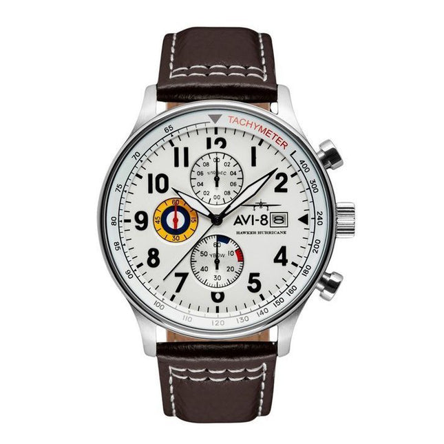 AVI-8 Hawker Hurricane Classic Chronograph Classic White Dial Quartz AV-4011-01 Men's Watch