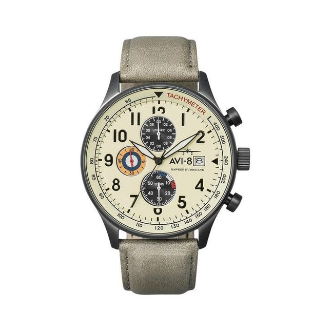 AVI-8 Hawker Hurricane Classic Chronograph Cream Beige Dial Quartz AV-4011-0C Men's Watch