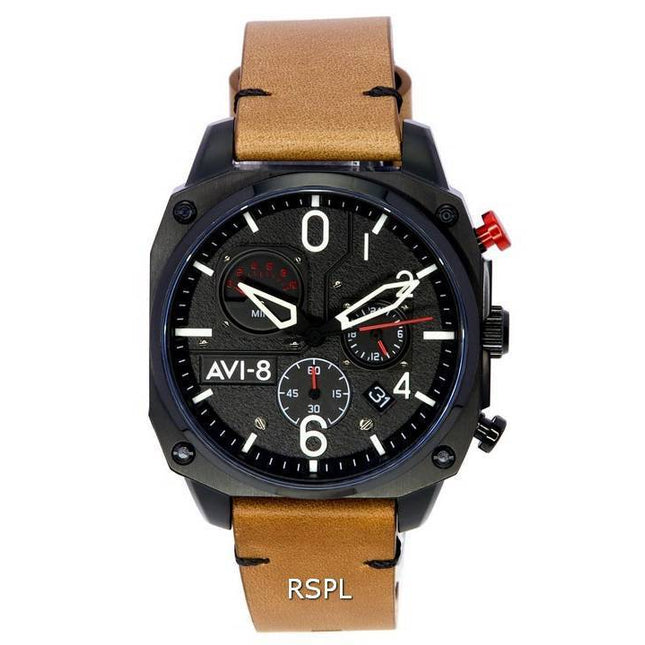 AVI-8 Hawker Hunter Charcoal Ember Brown Retrograde Chronograph Quartz AV-4052-02 Mens Watch