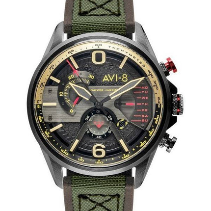 AVI-8 Hawker Harrier II Gunmetal Dark Earth Dual Retrograde Chronograph Quartz AV-4056-03 Mens Watch