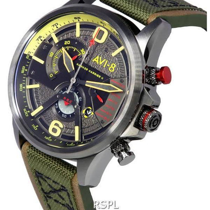 AVI-8 Hawker Harrier II Gunmetal Dark Earth Dual Retrograde Chronograph Quartz AV-4056-03 Mens Watch