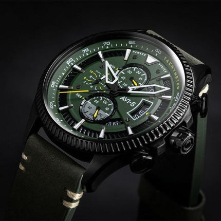 AVI-8 Hawker Hunter Avon Chronograph Charcoal Green Dial Quartz AV-4064-02 Mens Watch