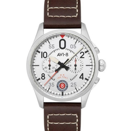 AVI-8 Spitfire Lock Chronograph Aircraft White Dial Quartz AV-4089-05 Men's Watch
