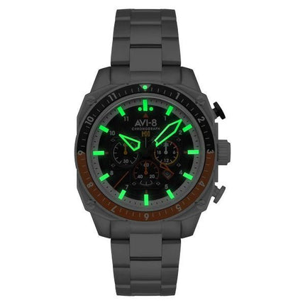 AVI-8 Hawker Hunter Atlas Dual Time Chronograph Raven Black Dial Quartz AV-4100-11 Men's Watch