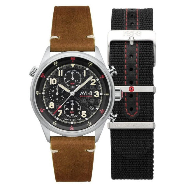 AVI-8 Flyboy Royal British Legion Tri-Service Chronograph Limited Edition High Wycombe Quartz AV-4102-RBL-01 Men's Watch With Ex