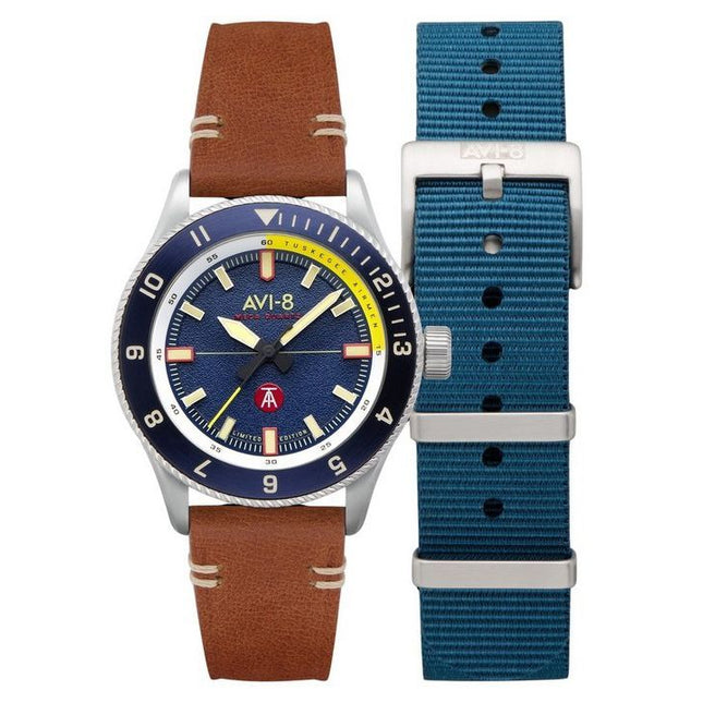 AVI-8 Flyboy Tuskegee Airmen Meca-Quartz Limited Edition Lucera Blue Dial AV-4103-02 Men's Watch With Extra Strap