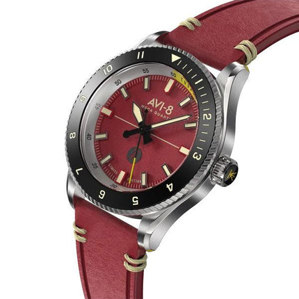 AVI-8 Flyboy Tuskegee Airmen Limited Edition Ramitelli Red Dial Quartz AV-4103-04 Men's Watch With Extra Strap