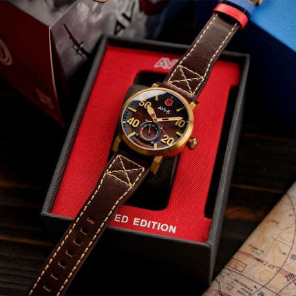 AVI-8 Dambuster 80th Anniversary Royal British Legion Meca-Quartz Limited Edition Brown Dial AV-4108-RBL-05 Men's Watch