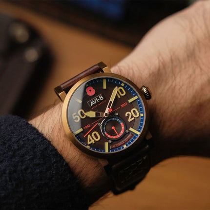 AVI-8 Dambuster 80th Anniversary Royal British Legion Meca-Quartz Limited Edition Brown Dial AV-4108-RBL-05 Men's Watch