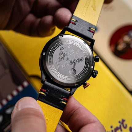 AVI-8 Flyboy Spirit Of Tuskegee Chronograph Limited Edition Anderson Black Dial Quartz AV-4109-01 Men's Watch With Extra strap