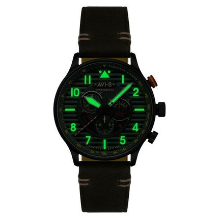AVI-8 Flyboy Spirit Of Tuskegee Chronograph Limited Edition Roberts Green Dial Quartz AV-4109-04 Men's Watch With Extra Strap