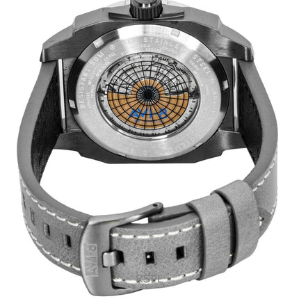 AVI-8 Hawker Hunter Atlas GMT Leather Strap Mist Grey Dial Automatic AV-4122-04 Men's Watch