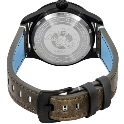 AVI-8 Flyboy Airmaster GMT Leather Strap Grey Dial Automatic AV-4128-05 Men's Watch