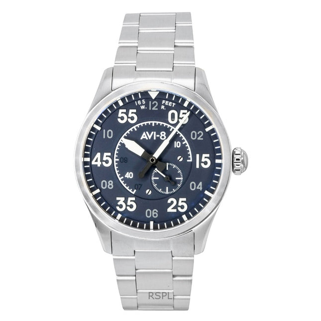 AVI-8 Spitfire Type 300 Stainless Steel Sky Gauge Blue Dial Automatic AV-4147-11 Men's Watch