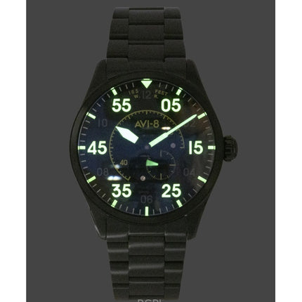 AVI 8 Spitfire Type 300 Eclipse Display Stainless Steel Black Dial Automatic AV-4147-44 Men's Watch
