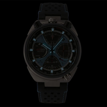 Citizen Promaster Limited Edition Chronograph Leather Strap Blue Dial Eco-Drive Diver's AV0106-01L 200M Men's Watch