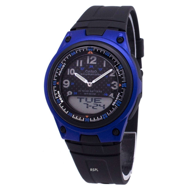 Casio Analog Digital Illuminator Telememo BlackBlue AW-80-2BVDF AW-80-2BV Mens Watch