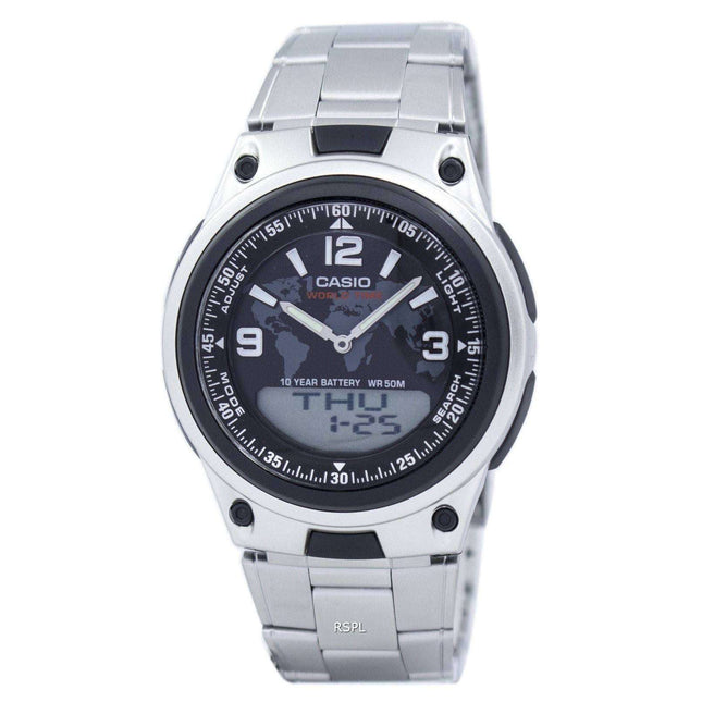 Casio World Time Databank Analog Digital AW-80D-1A2V AW80D-1A2V Men's Watch
