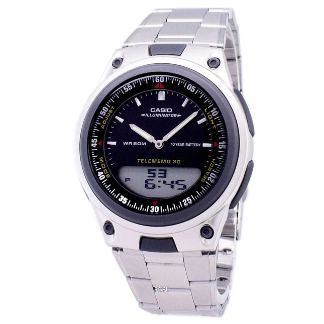Casio Analog Digital Telememo Illuminator AW-80D-1AVDF AW-80D-1AV Mens Watch