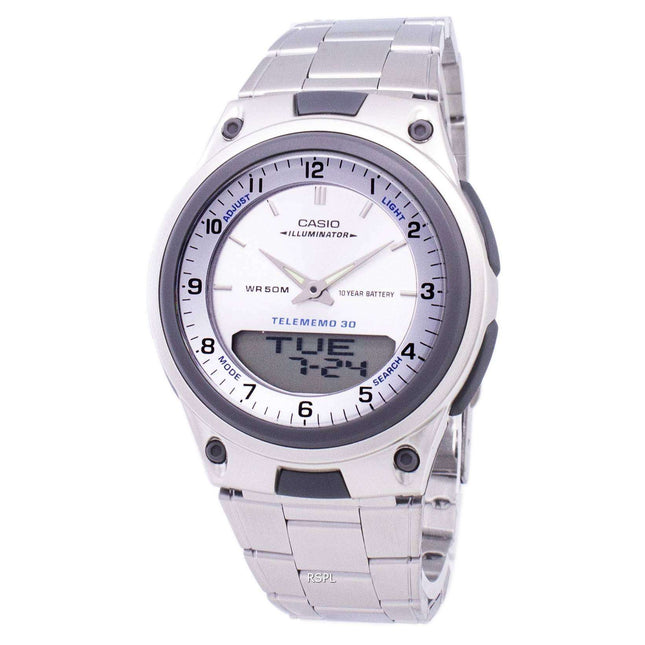 Casio Analog Digital Telememo Illuminator AW-80D-7AVDF AW-80D-7AV Mens Watch