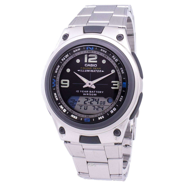 Casio Analog Digital Out Gear Fishing Illuminator AW-82D-1AVDF AW-82D-1AV Mens Watch