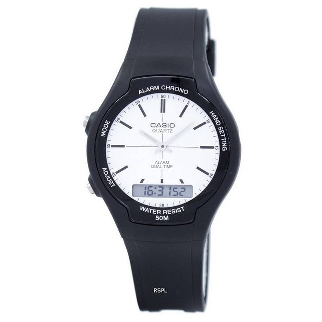 Casio Dual Time Alarm Quartz Analog Digital AW-90H-7EV AW90H-7EV Men's Watch