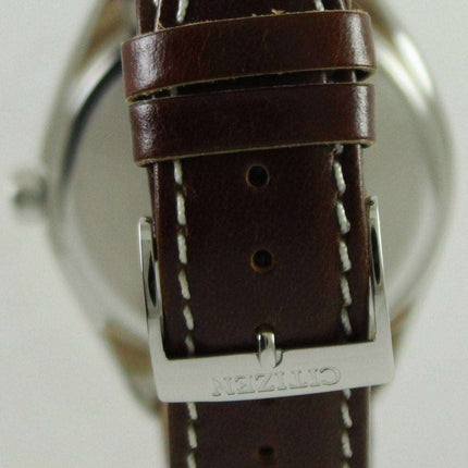 Citizen Eco-Drive Brown Leather Strap AW1170-00H Mens Watch