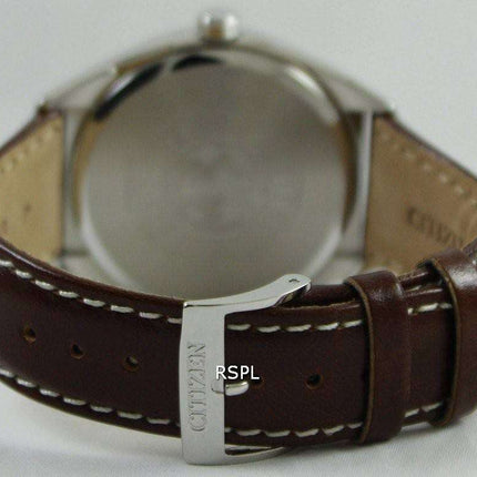 Citizen Eco-Drive Brown Leather Strap AW1170-00H Mens Watch