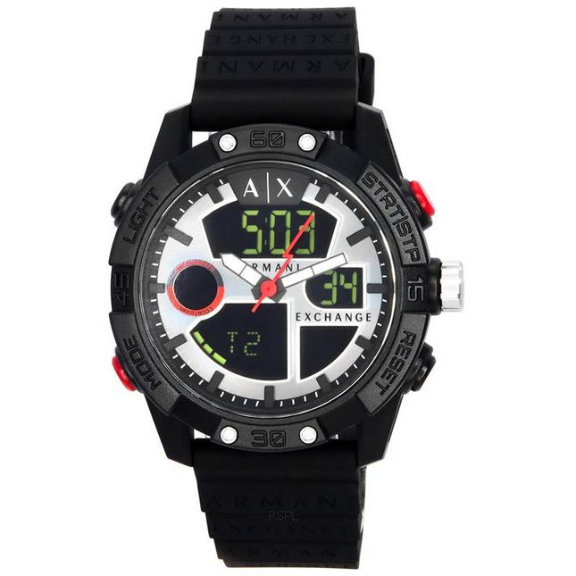 Armani Exchange D-Bolt Analog Digital Silver Dial Quartz AX2960 100M Men's Watch