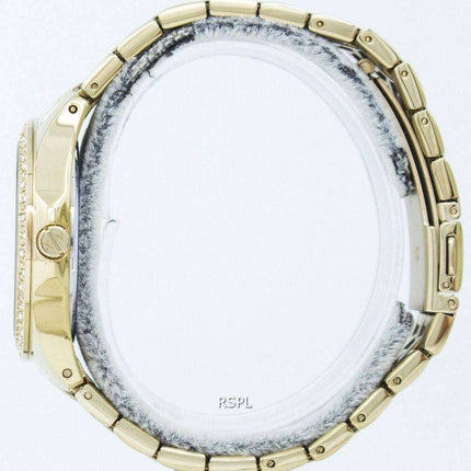 Armani Exchange Lady Hampton Champagne Quilted Dial Cyrstals AX5216 Womens Watch