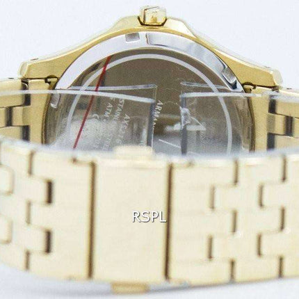 Armani Exchange Lady Hampton Champagne Quilted Dial Cyrstals AX5216 Womens Watch