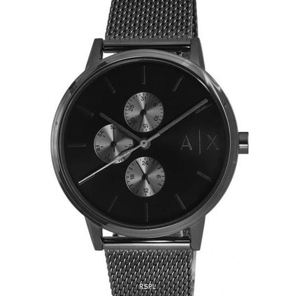 Armani Exchange Multifunction Gunmetal-Tone Stainless Steel Mesh Quartz AX7129SET Mens Watch