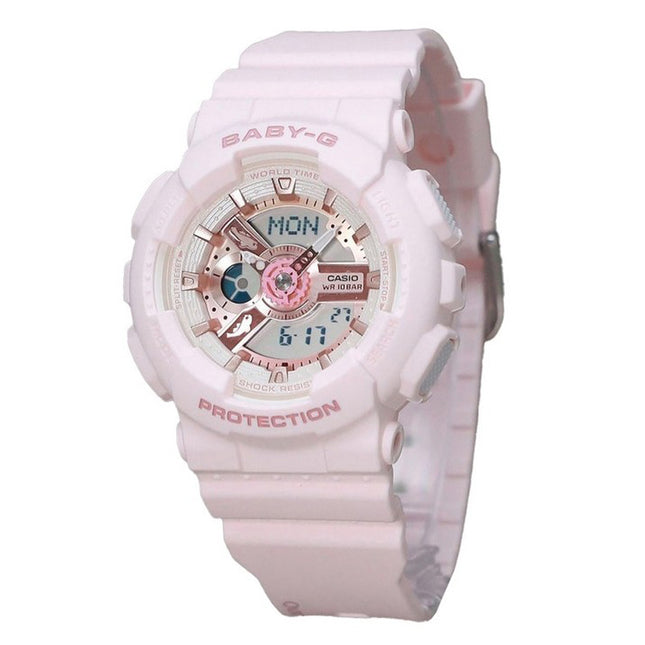 Casio Baby-G Analog Digital Aqua Planet Collaboration Pink Bio Based Resin Quartz BA-110AQ-4A 200M Women's Watch