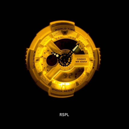 Casio Baby-G Shock Resistant World Time Analog Digital BA-110BE-4A Women's Watch