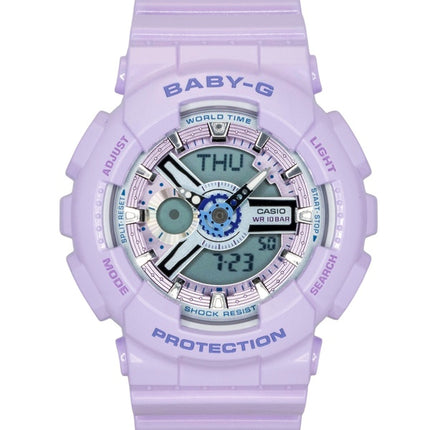 Casio Baby-G Analog Digital Resin Strap Purple Dial Quartz BA-110MC-6A 100M Women's Watch