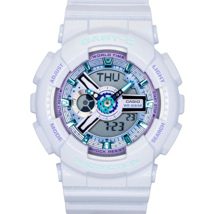 Casio Baby-G Analog Digital Resin Strap White Dial Quartz BA-110MC-7A 100M Women's Watch